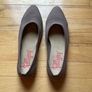 Size 9, memory foam, light brown/beige, canvas flats